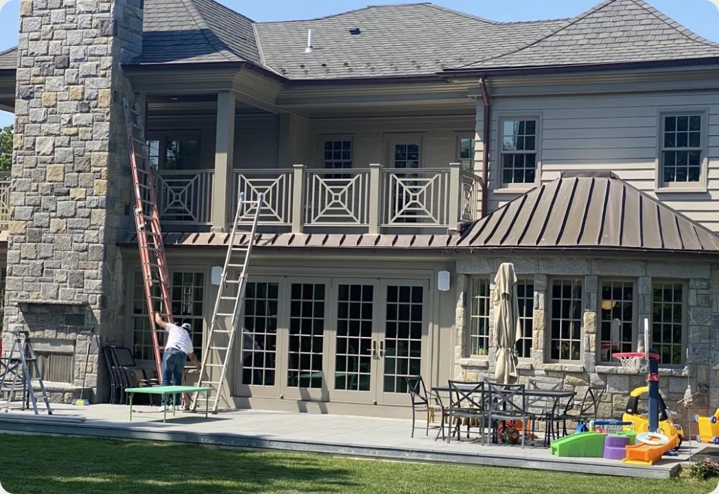 Exterior of a completed home being repainted by United Painting of North Texas